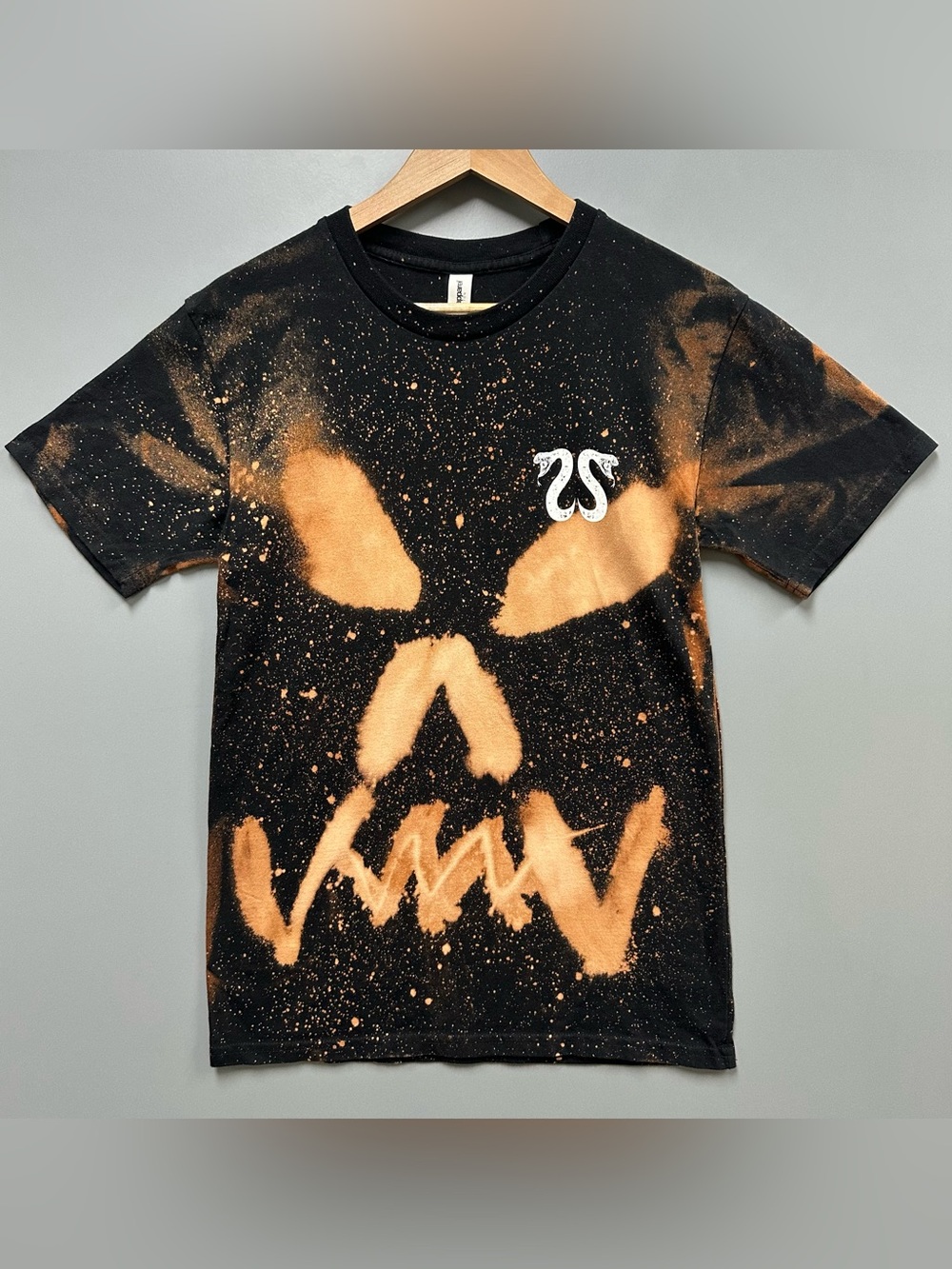 House x Techno Snake Graphic Bleach Skull Tie Dye Tee Mens Small EDM Music Shirt